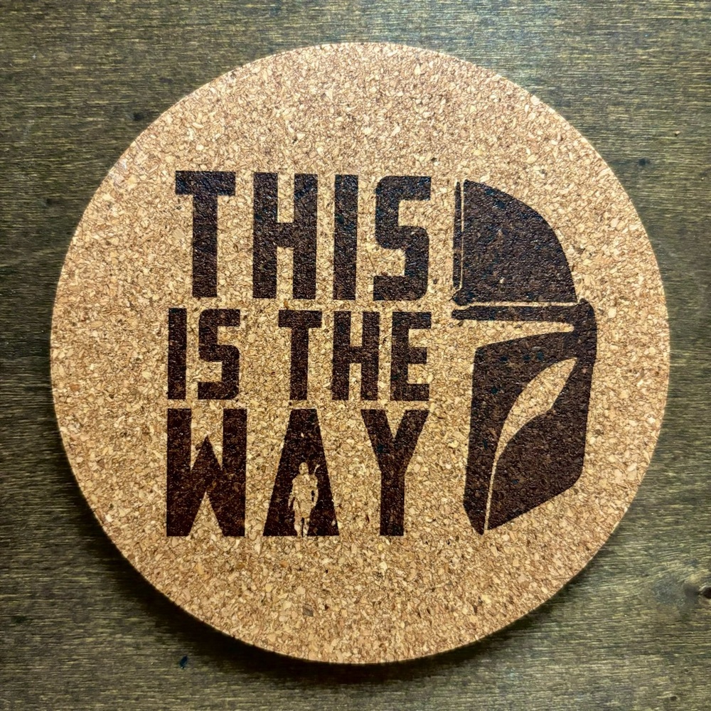 Star Wars Quote Laser Engraved Cork Coaster #1